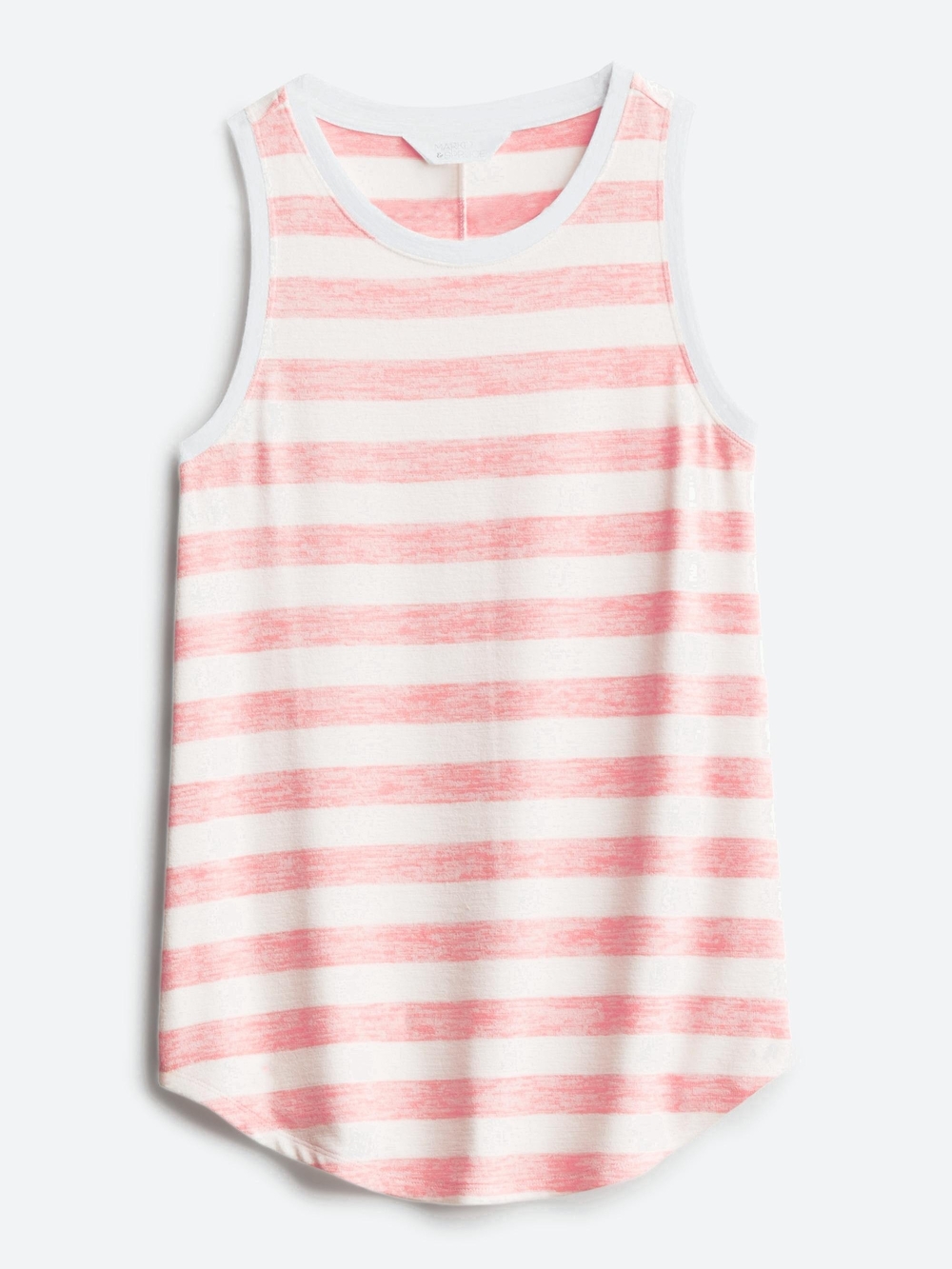 Rex High Neck Coral Striped Knit Tank Top